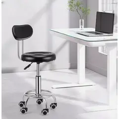 GENERICO - SILLA GIRATORIO CON RESPALDAR BASE DE ACERO INOXIDABLE