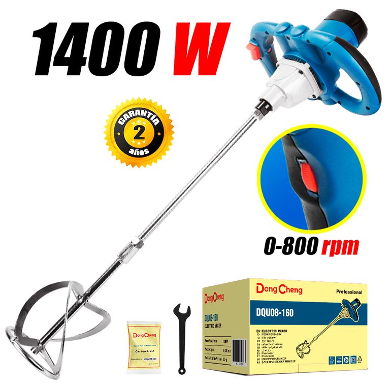 Mezcladora Pegamento Pintura Industrial DQU08-160 1400W