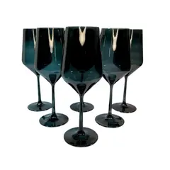 GENERICO - Copa Vino Negro Cristal - Colección Transparente