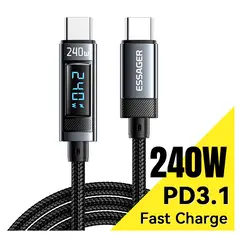 ESSAGER - Cable Usb C a Usb C de 240W PD31 Carga rápida 2m