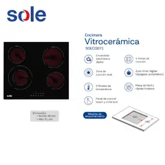 SOLE - Encimera Vitrocerámica Eléctrico 60 cm - SOLCO071