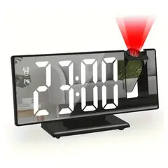 GENERICO - Reloj Despertador Digital con Pantalla LED Grande de Espejo