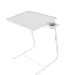 QUALITY PRODUCTS - Mesa Plegable con Portavaso color Blanco Table Max
