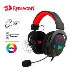 REDRAGON - Audífonos Gamer Zeus X H510 RGB 7.1 Virtual USB Negro