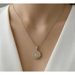 JOYERIA D'PILMER - GARGANTILLA DE PLATA CON DIJE INICIAL K