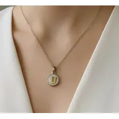 JOYERIA D'PILMER - GARGANTILLA DE PLATA CON DIJE INICIAL U