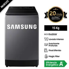 SAMSUNG - Lavadora EcoBubble 15kg Gris - WA15CG5441BDPE