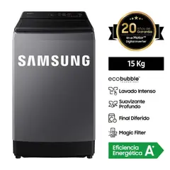 SAMSUNG - Lavadora Ecobubble 15Kg Gris WA15CG5441BDPE