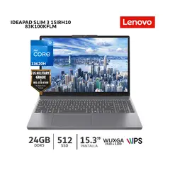 LENOVO - Laptop IdeaPad Slim 3 15IRH10 Intel C i7-13620H, 24Gb Ram, 512Gb SSD, 15.3" WUXGA-83K100KFLM