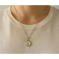 JOYERIA D'PILMER - GARGANTILLA DE PLATA CON DIJE INICIAL S