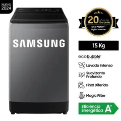SAMSUNG - Lavadora EcoBubble 15KG WA15CG5441BD Gris Claro
