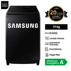 SAMSUNG - LAVADORA EcoBubble 19KG Negra WA19CG6441BV