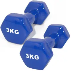 PENTHA - Mancuernas De Vinilo De 3 Kg Pesas Plastificadas Par Azul