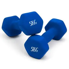 OEM - Mancuernas De Vinilo De 5 Kg Pesas Plastificadas Par Azul
