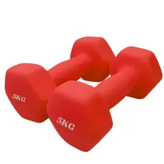 OEM - Pesa Mancuernas De Vinilo De 5 Kg Pesas Rojas Plastificadas Par