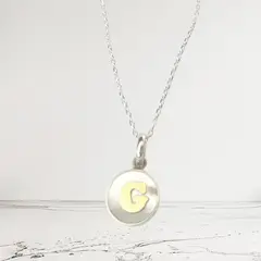 JOYERIA D'PILMER - GARGANTILLA DE PLATA CON DIJE INICIAL G