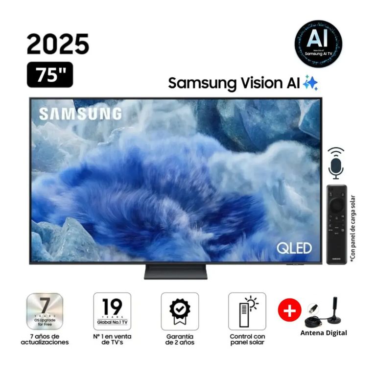 Televisor Smart TV 75 QLED Q8F Vision AI 2025 + Antena Digital