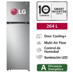 LG - Refrigeradora No Frost GT26BPP Top Freezer 264L Plateada