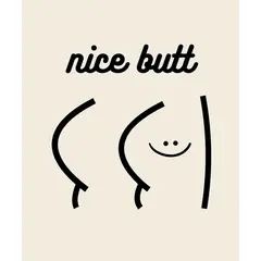 ARTE R LATTE - Artprint NICE BUTT BLACK - Cuadro de madera Vintage Moderno con vidrio