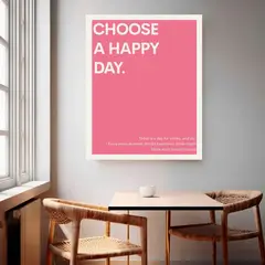 ARTE R LATTE - Artprint CHOOSE A HAPPY DAY - Cuadro de madera Vintage Moderno con vidrio