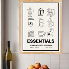 ARTE R LATTE - Artprint ESSENTIALS - Cuadro de madera Vintage Moderno con vidrio