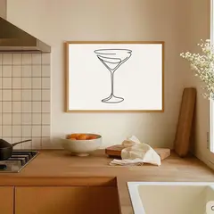 ARTE R LATTE - Artprint MARTINI - Cuadro de madera Vintage Moderno con vidrio