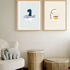 ARTE R LATTE - Artprint KIDS 7 - Cuadro de madera Vintage Moderno con vidrio