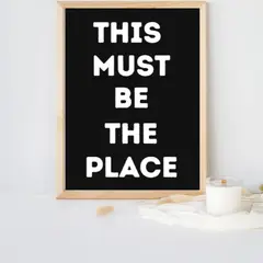 ARTE R LATTE - Artprint MUST BE THE PLACE - Cuadro de madera Vintage Moderno con vidrio
