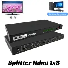 GENERICO - Splitter Hdmi 1x8 1080p Hd 4 Pantallas Laptop Pc