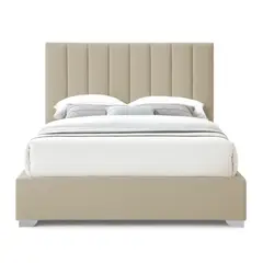 GENERICO - Cama Tapizada Listón Clavel Beige 1.5 Plz