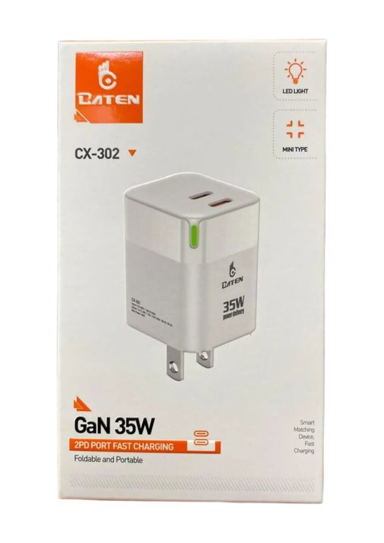 CARGADOR BATEN CUBO 35W GaN DUAL C