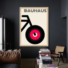 ARTE R LATTE - Artprint Bauhaus BIKE - Cuadro de madera Vintage Moderno con vidrio