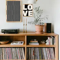 ARTE R LATTE - Artprint LINES - Cuadro de madera Vintage Moderno con vidrio