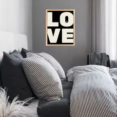 ARTE R LATTE - Artprint LOVE - Cuadro de madera Vintage Moderno con vidrio