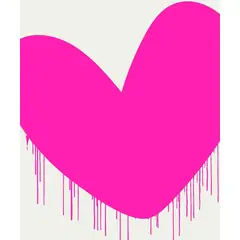 ARTE R LATTE - Artprint PINK HEART - Cuadro de madera Vintage Moderno con vidrio