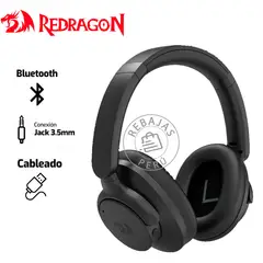 REDRAGON - Auriculares VibeCore H610 Wireless ANC Bluetooth Negro