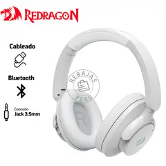 REDRAGON - Auriculares VibeCore H610 Wireless ANC Bluetooth Gris