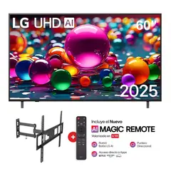 LG - Televisor 60 Smart UHD 4K Thinq Ai 60UA8050PSA + Rack Giratorio