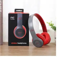 GENERICO - Audífonos Inalámbricos P47 Deportivo Radio MicroSD -ROJO