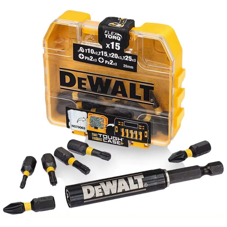 Juego puntillas atornilladores de impacto Phillips, 15 pzs FlexTorq