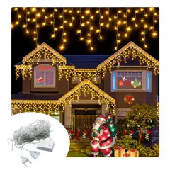 ARTEZA - Luces cálida cascada con cable transparente de 12 mts