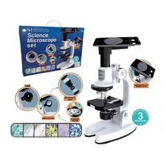 GENERICO - Set Microscopio Infantil con Ampliación hasta x1200 con Soporte para Smartphone