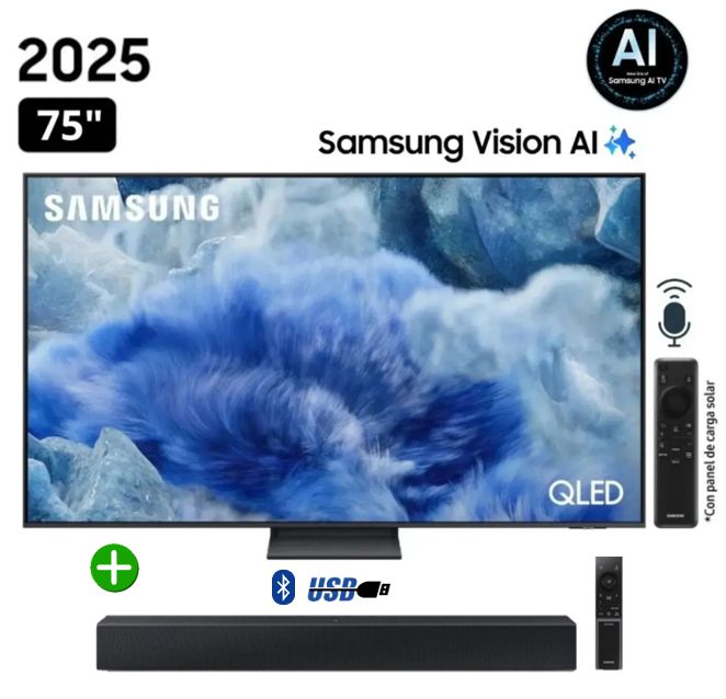 TELEVISOR SMART TV 75 QLED Q8F VISION AI 2025 + SOUNDBAR