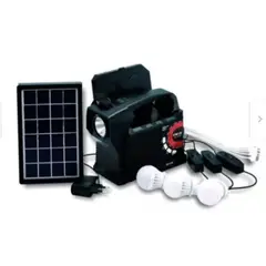 GENERICO - Lampara Radio Solar Kit Multifuncional Recargable Con Panel