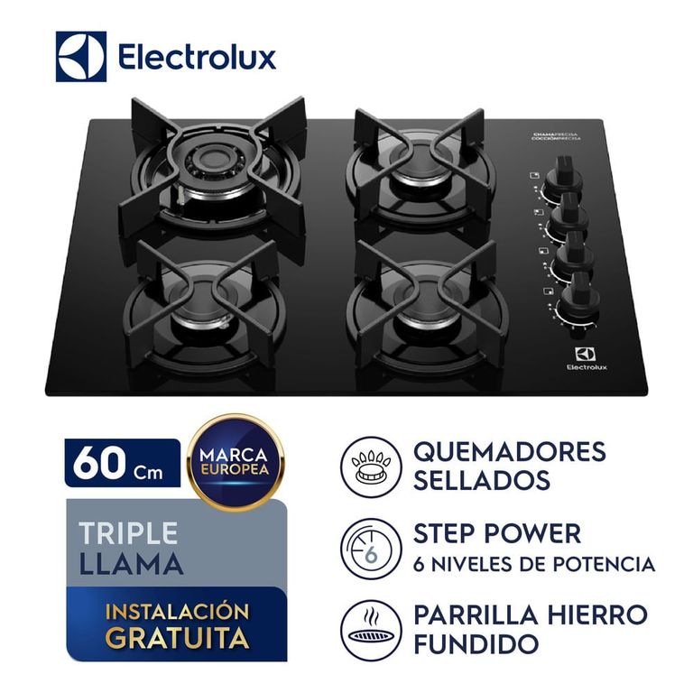 Encimera a Gas 4 hornillas 60 cm KE4GC