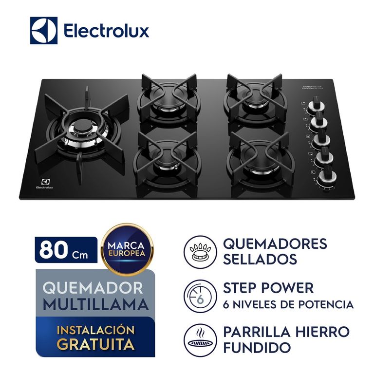 Encimera a Gas 5 hornillas 80 cm KE5GW
