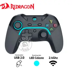 REDRAGON - Gamepad Harrow Pro Inalámbrico PCPS3 LED Vibración USB