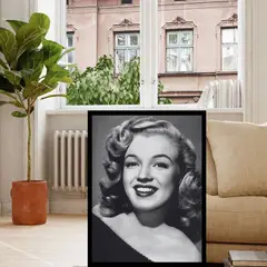 ARTE R LATTE - Artprint MARILYN - Cuadro de madera Vintage Moderno con vidrio