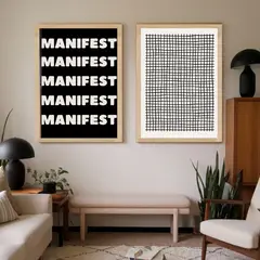 ARTE R LATTE - Artprint HONEYCOMB - Cuadro de madera Vintage Moderno con vidrio