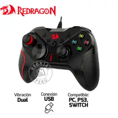 REDRAGON - Gamepad Rift G710 Cableado PC Android Switch PS3 Vibración